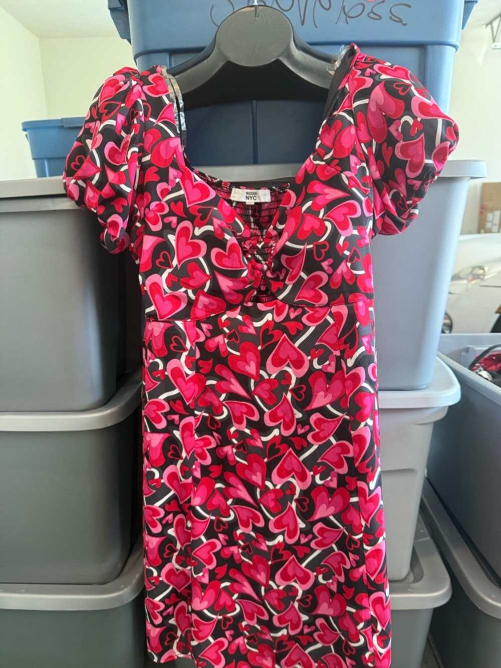 NYC Pink & Black Heart-Print Women's Dress p51